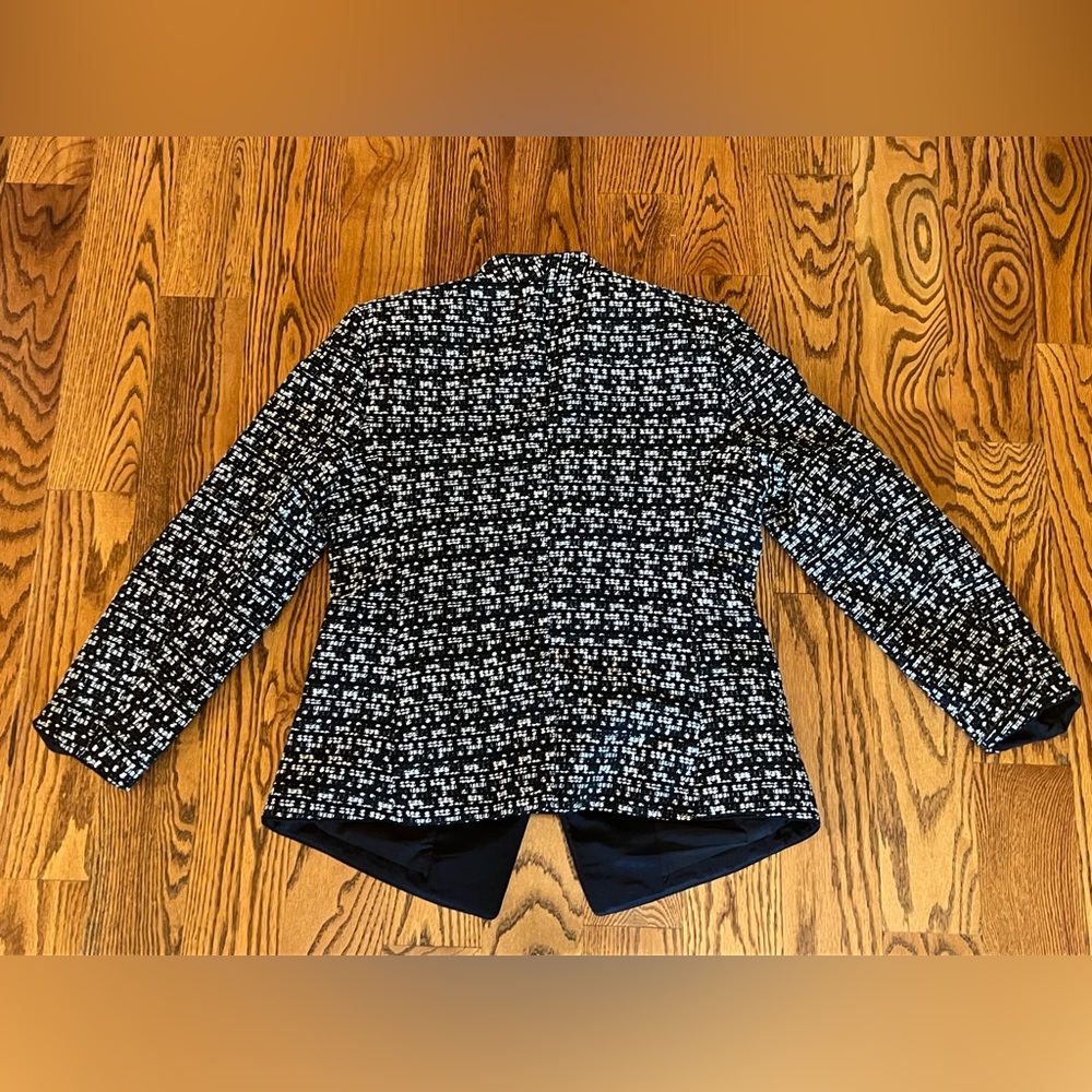 Ann Taylor Single Button Collarless tweed blazer Size 12 - Picture 4 of 7
